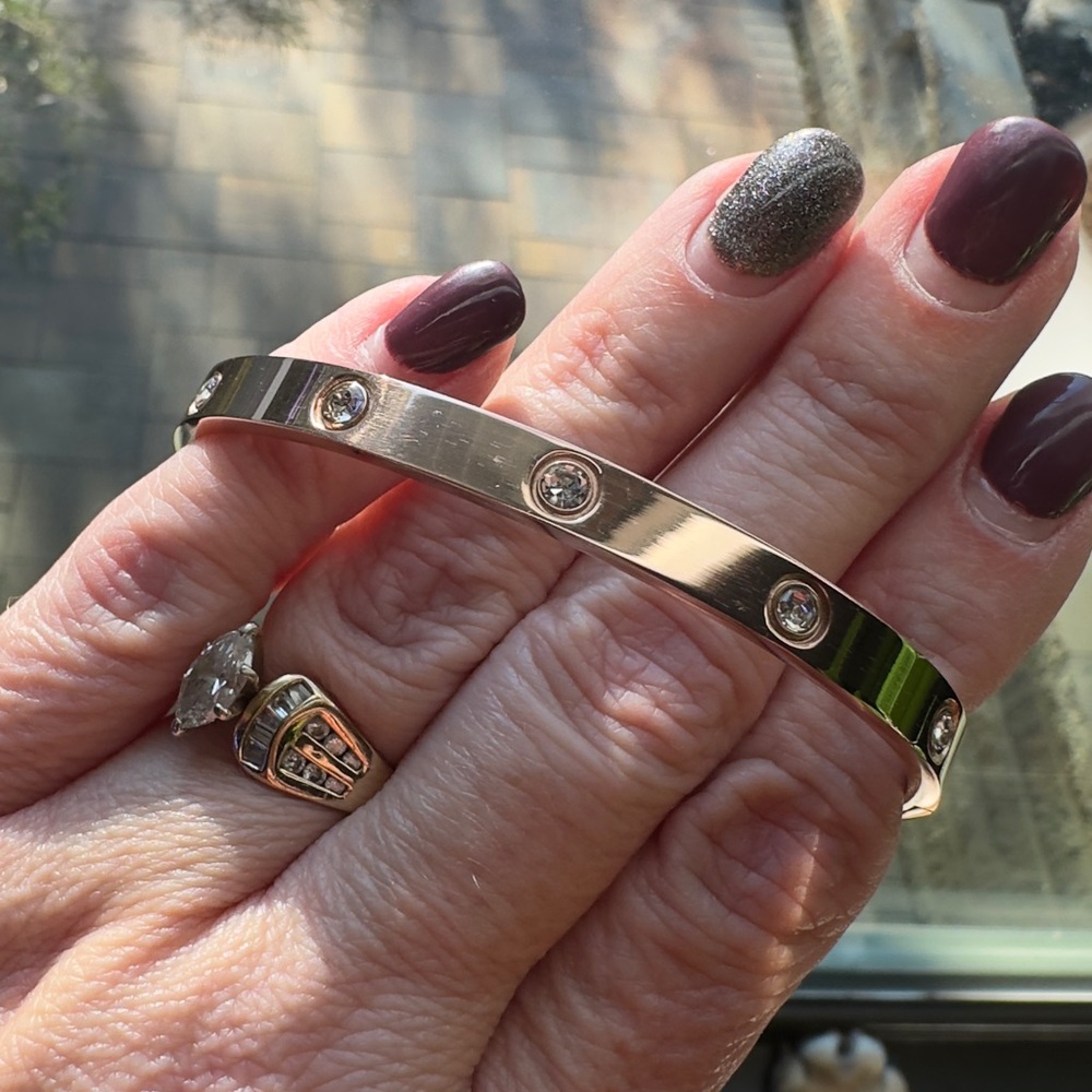 Love Bangle with Cubic Zirconia